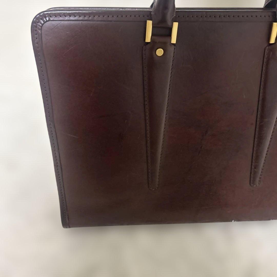 【美品】大峡製鞄　ビジネスバッグ　ブリーフケース　A4収納可能　ブラウン