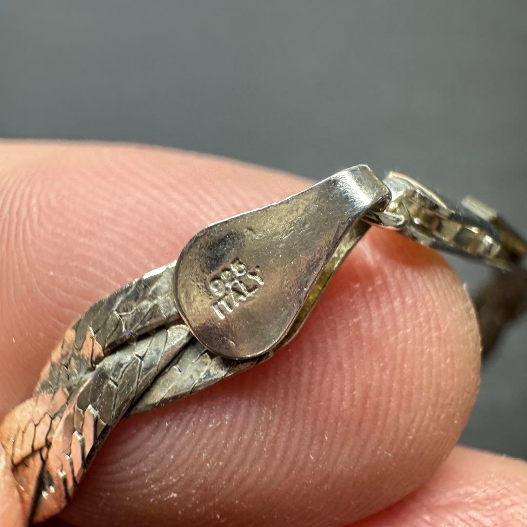 【18㎝ イタリア製】ツイストチェーンブレスレット silver925