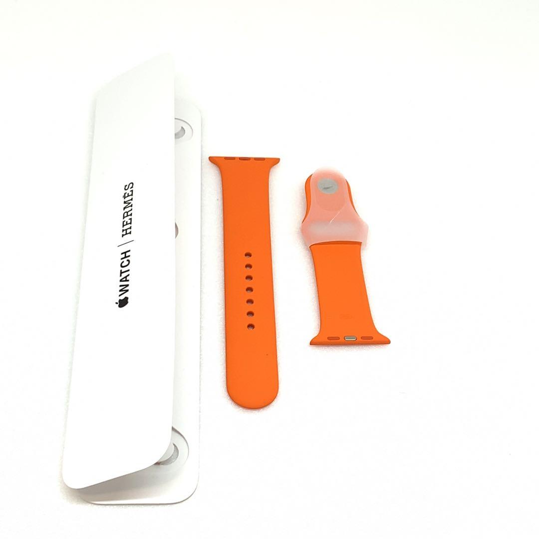 HERMES アップルウォッチ ラバー スポーツバンド ベルト オレンジ0149