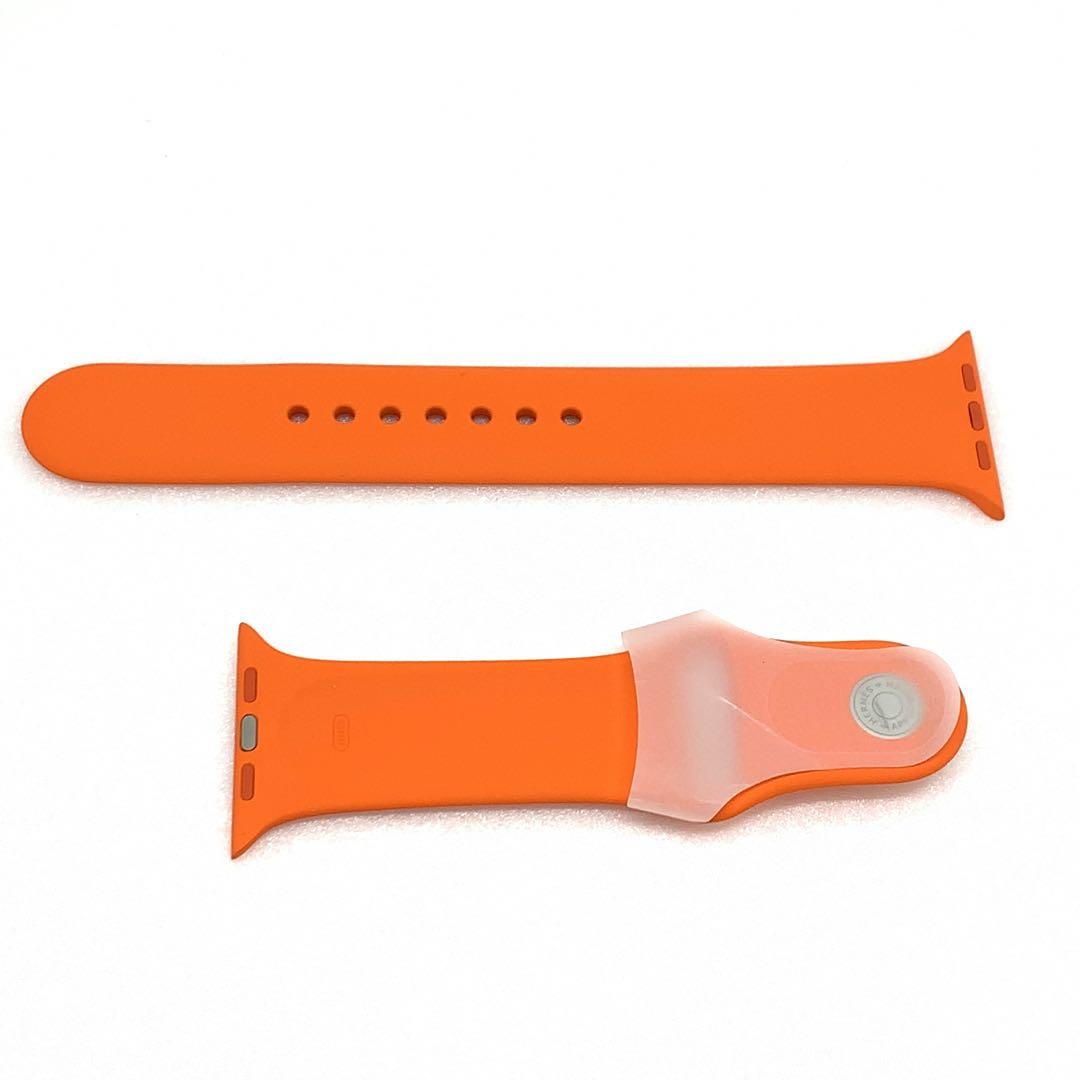 HERMES アップルウォッチ ラバー スポーツバンド ベルト オレンジ0149
