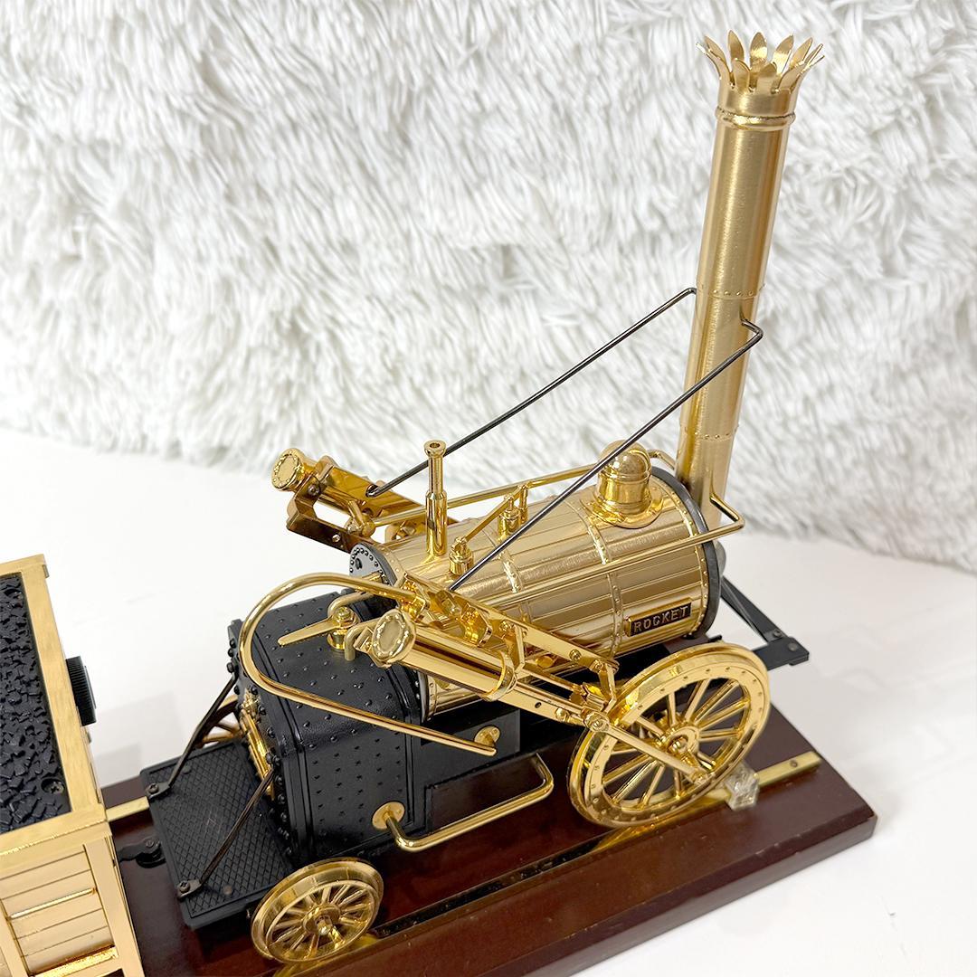美品 ロバート・スチーブンソン 蒸気機関車 ロケット号 置時計 ケース付 レトロ