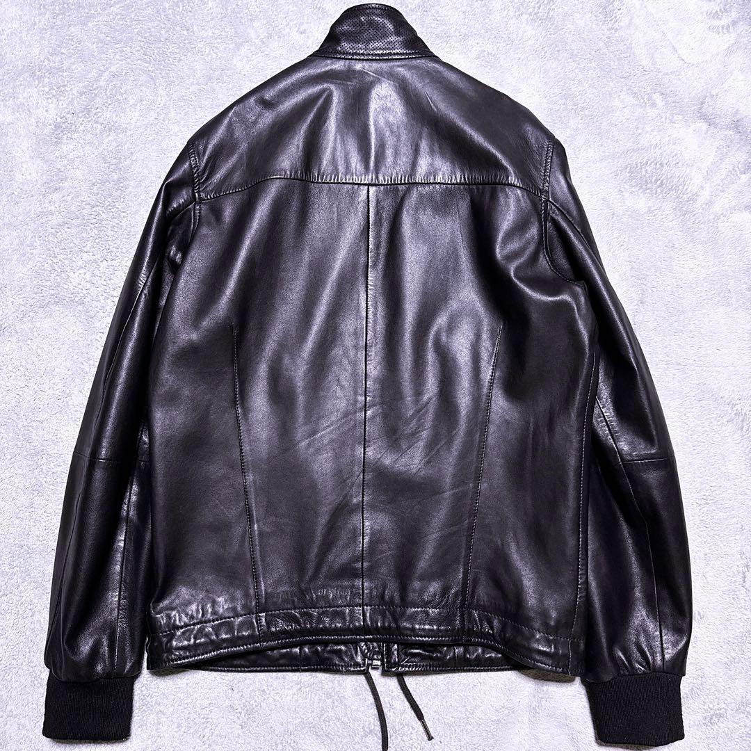 【未使用級】ディーゼル ライダース ラムレザー レザージャケット ブラック M