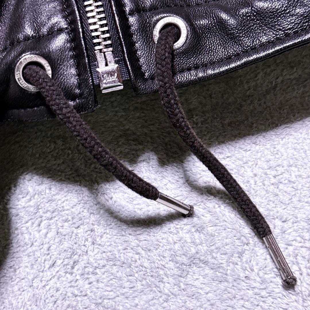 【未使用級】ディーゼル ライダース ラムレザー レザージャケット ブラック M