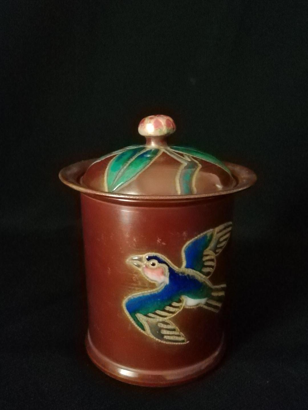 逸品　珍品　安藤七宝A　銅製　槌起七宝　盆　小物入れ　銘々皿　和骨董アンティーク