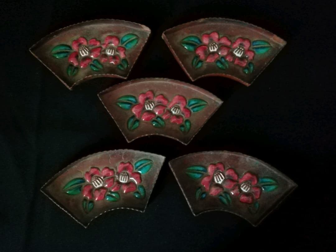 逸品　珍品　安藤七宝A　銅製　槌起七宝　盆　小物入れ　銘々皿　和骨董アンティーク