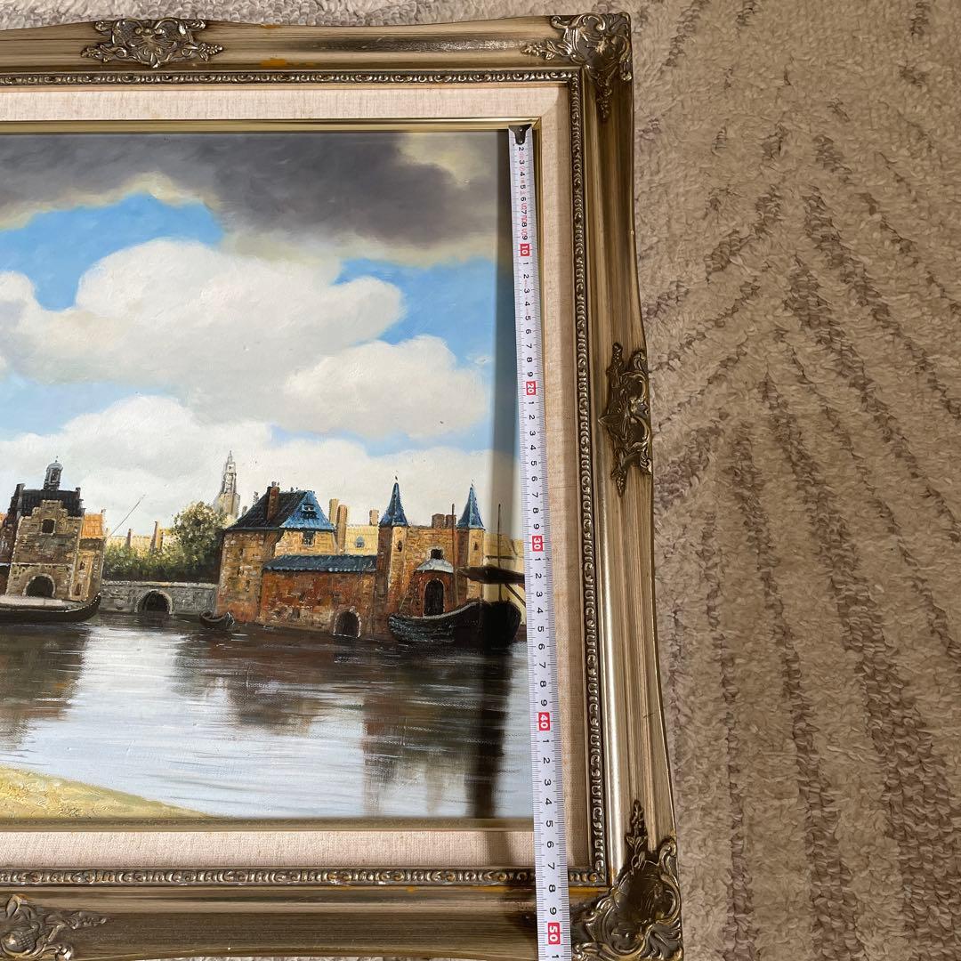 フェルメール　デルフトの眺望複製画　額縁