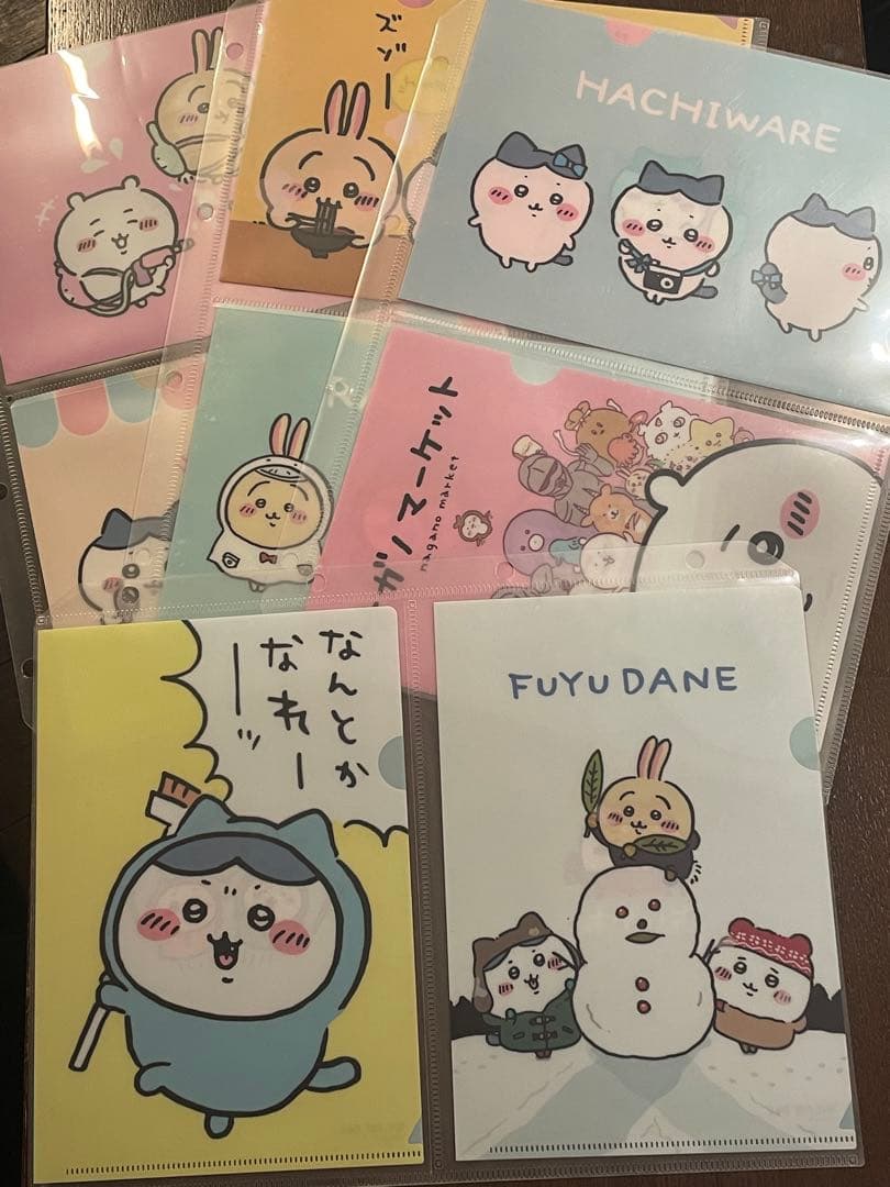ちいかわ ノベルティクリアファイル 8枚セット なんとかなれ
