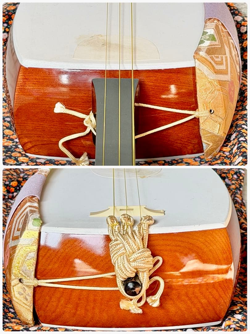 中棹一本継三味線 紫檀・紅木 樹脂撥付 地唄等