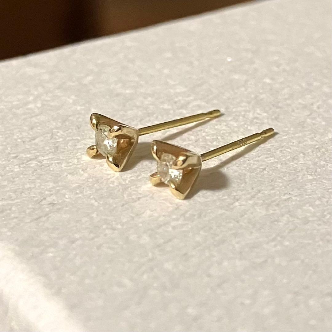 【美品】クロチェ　cloche　ダイヤピアス　K18