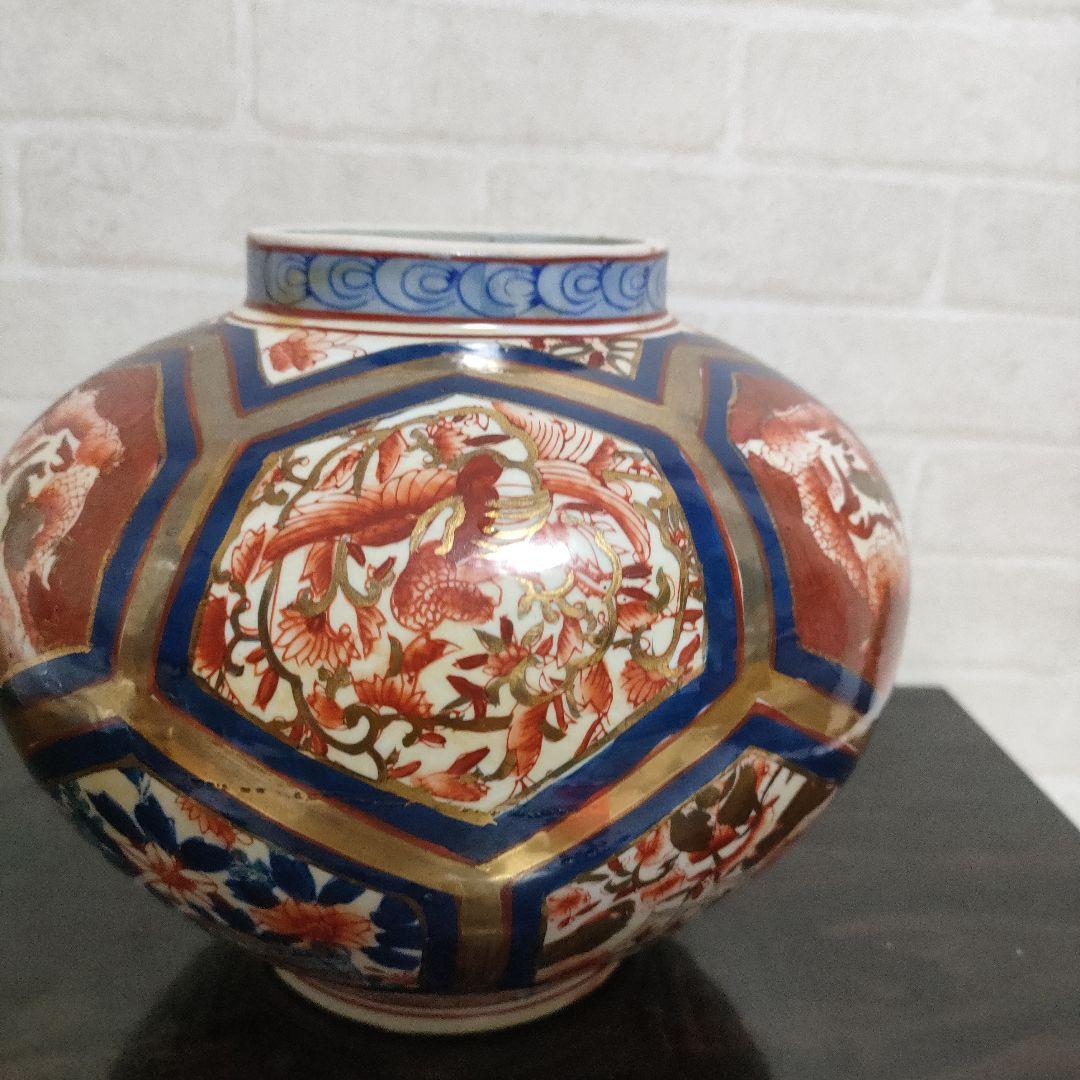 金彩 龍 鳳凰 沈香壺 飾壺 高さ46.5cm 古美術 骨董品