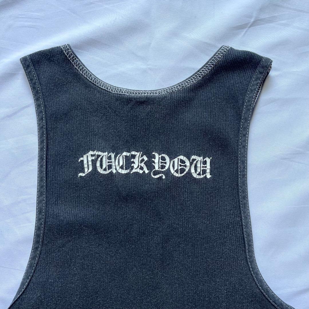 CHROME HEARTS タンクトップ Sサイズ ブラック FUCK YOU