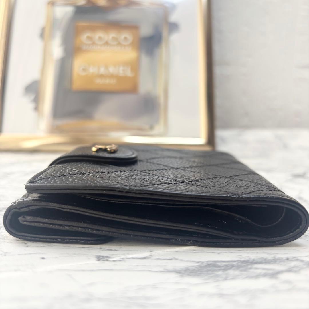 正規品　CHANEL 美品　財布　マトラッセ　ビコローレ　二つ折り財布　ゴールド