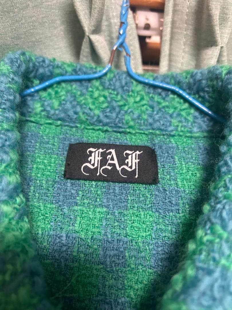 きーFAF フリンジ加工 チェックジャケット
