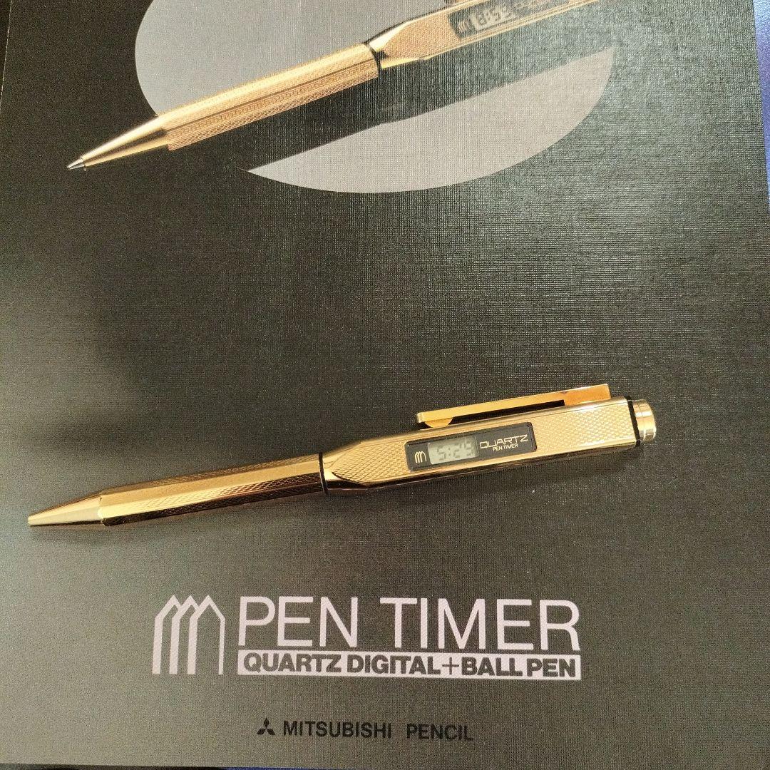 【未使用、希少品】昭和　三菱鉛筆 ペンタイマー22金メッキ ゴールド