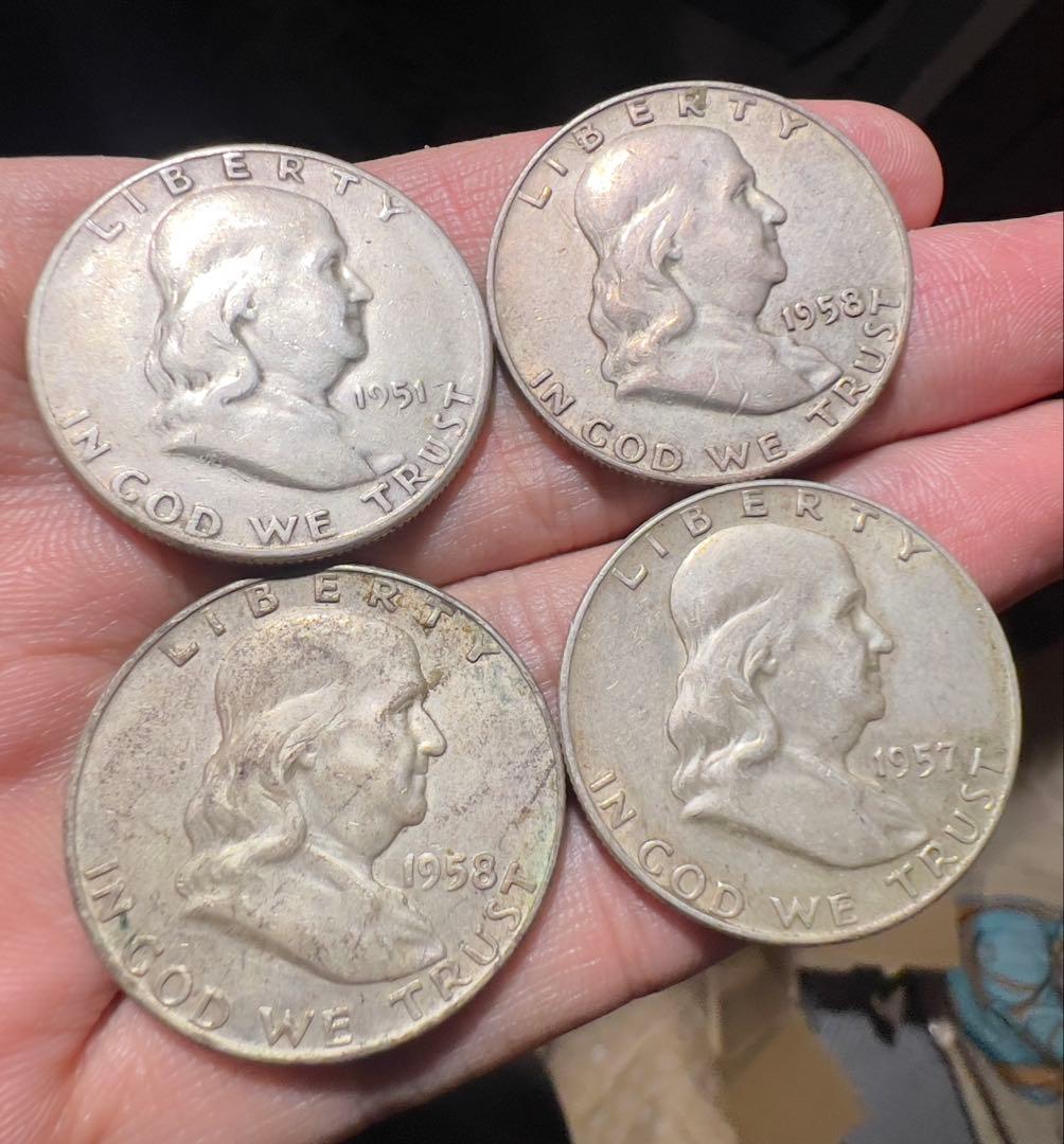 アメリカ　50セント　銀貨　USA まとめ4枚　外国　まとめ買い大歓迎