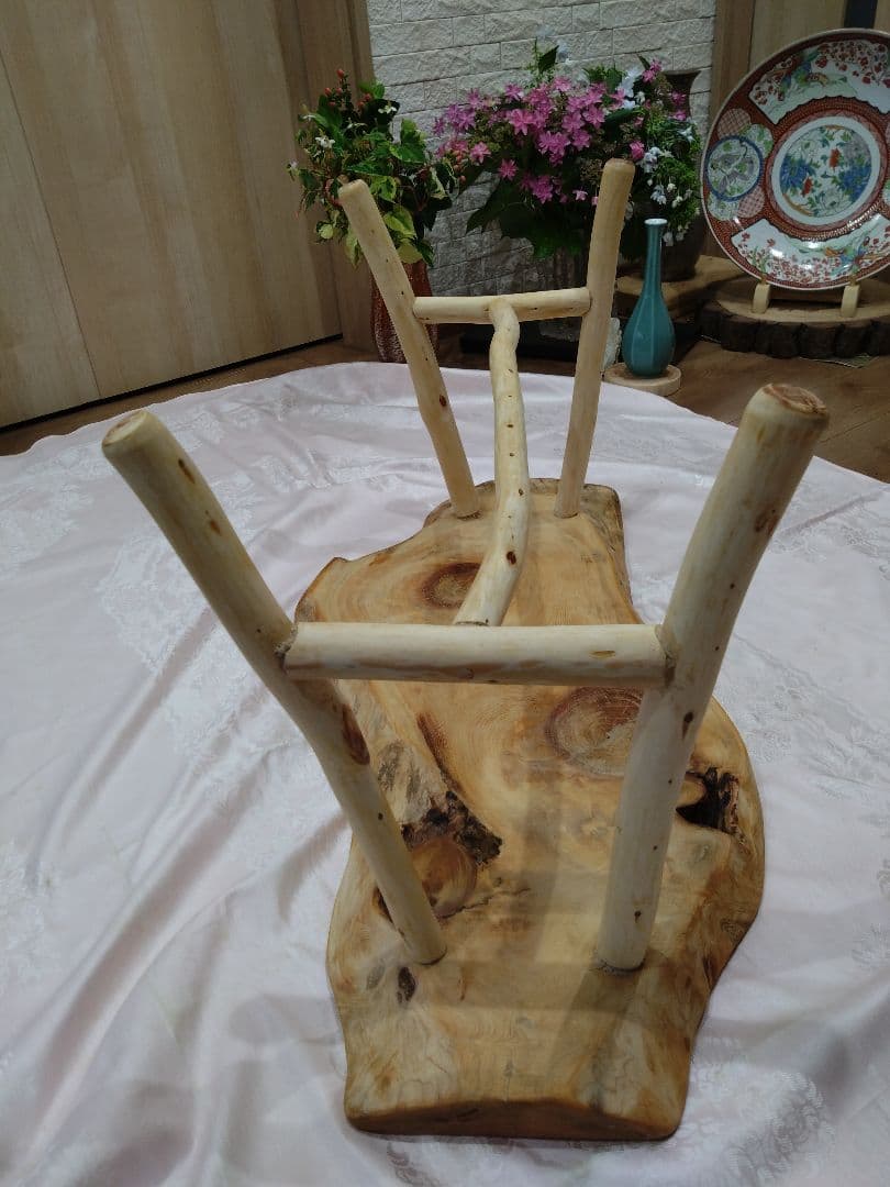 檜のローテーブル⑬値下げ❕樹齢約100年総檜造り耳付テーブル　リビング、ソファー