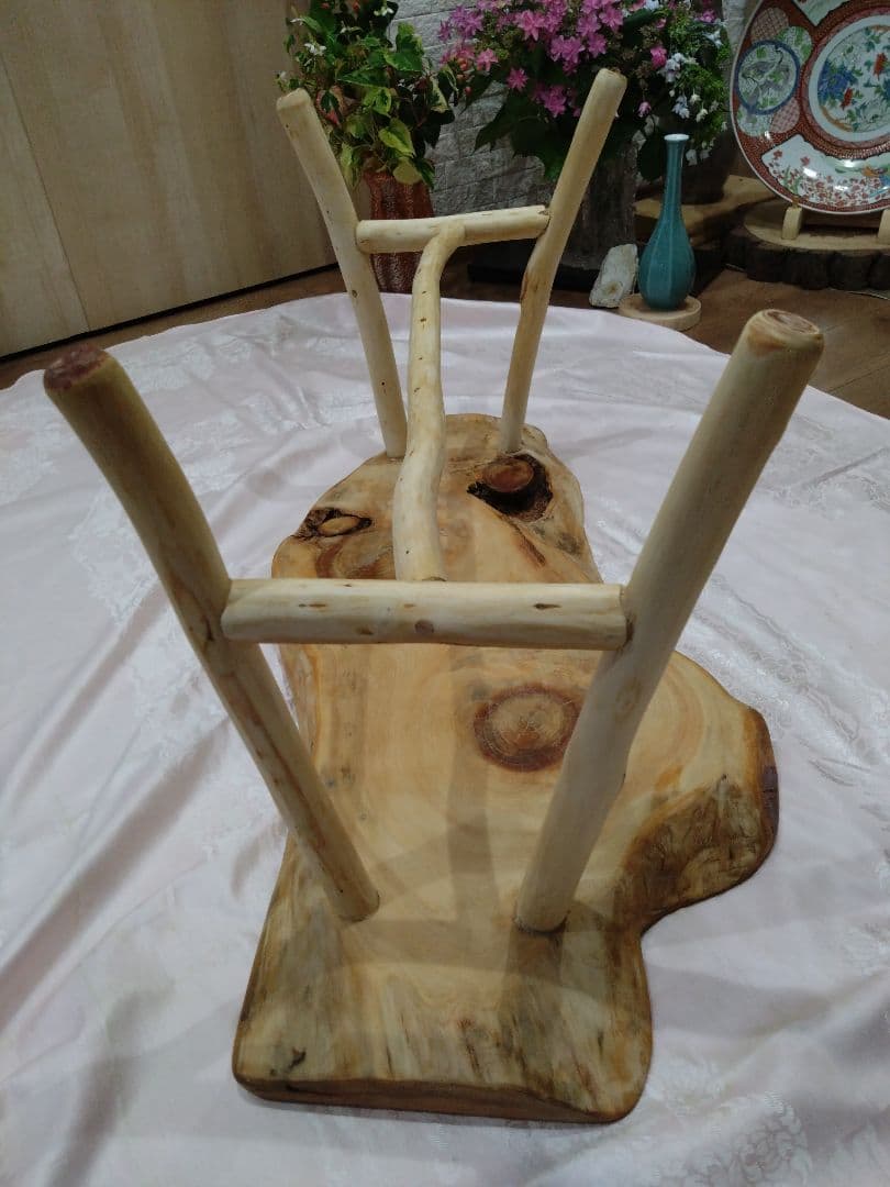 檜のローテーブル⑬値下げ❕樹齢約100年総檜造り耳付テーブル　リビング、ソファー