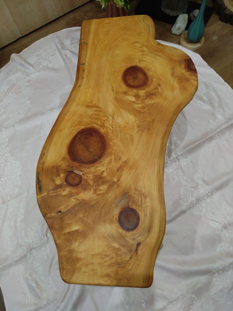 檜のローテーブル⑬値下げ❕樹齢約100年総檜造り耳付テーブル　リビング、ソファー