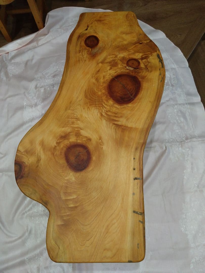 檜のローテーブル⑬値下げ❕樹齢約100年総檜造り耳付テーブル　リビング、ソファー