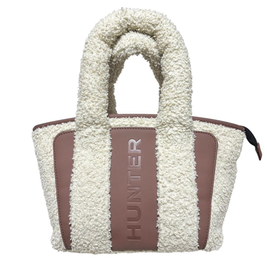 HUNTER ハンター 2WAY ショルダーバッグ ブークレ クリーム ボア