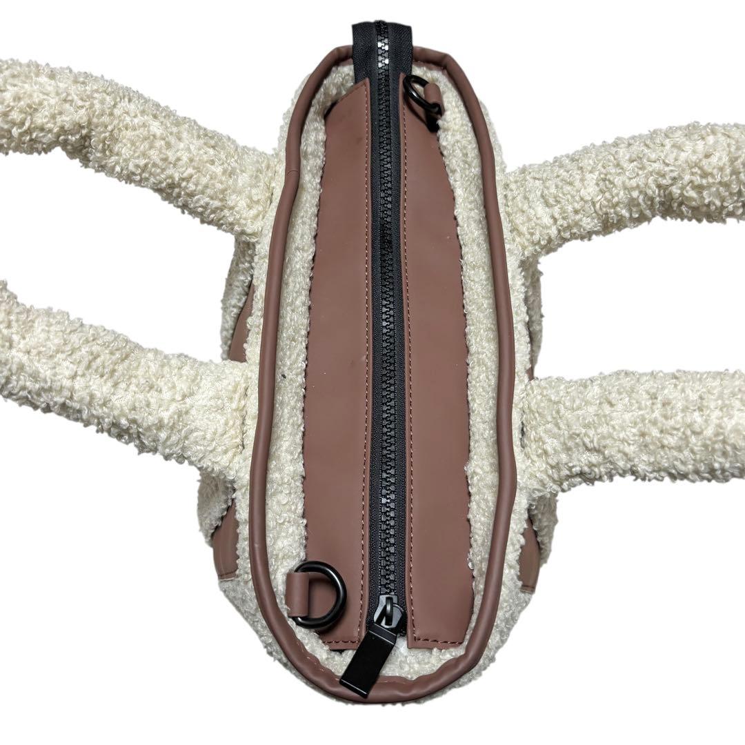 HUNTER ハンター 2WAY ショルダーバッグ ブークレ クリーム ボア