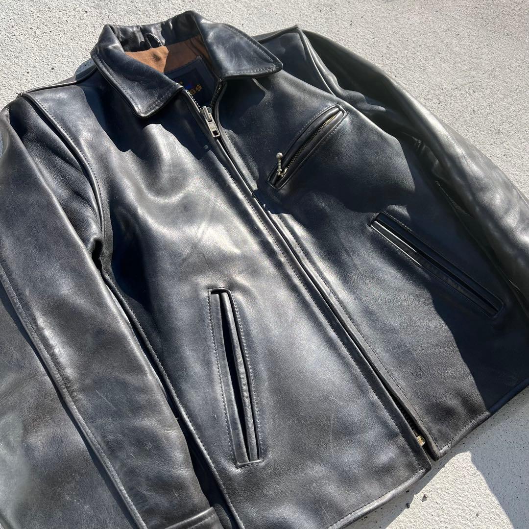 Blue Cross　ブルークロス　ヴィンテージ　カウハイドレザージャケット　黒
