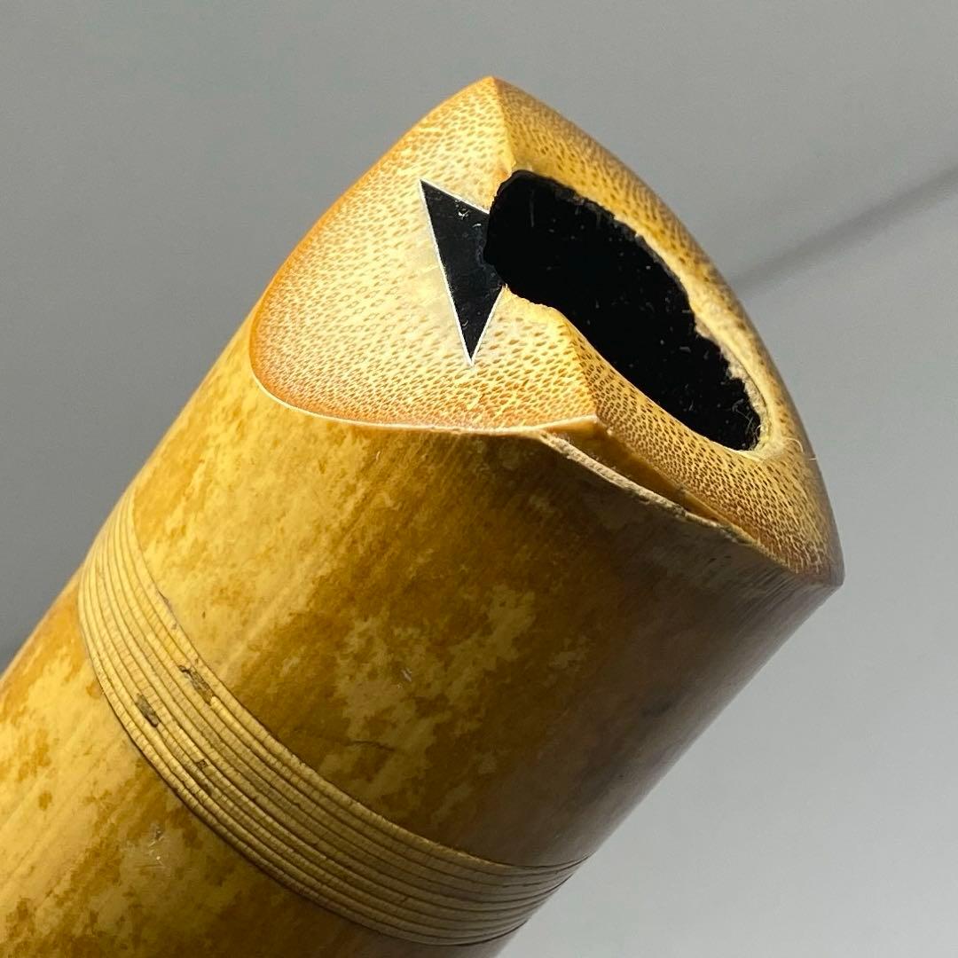 竹風在銘　銀三線尺八　約45cm 東N7-1025①