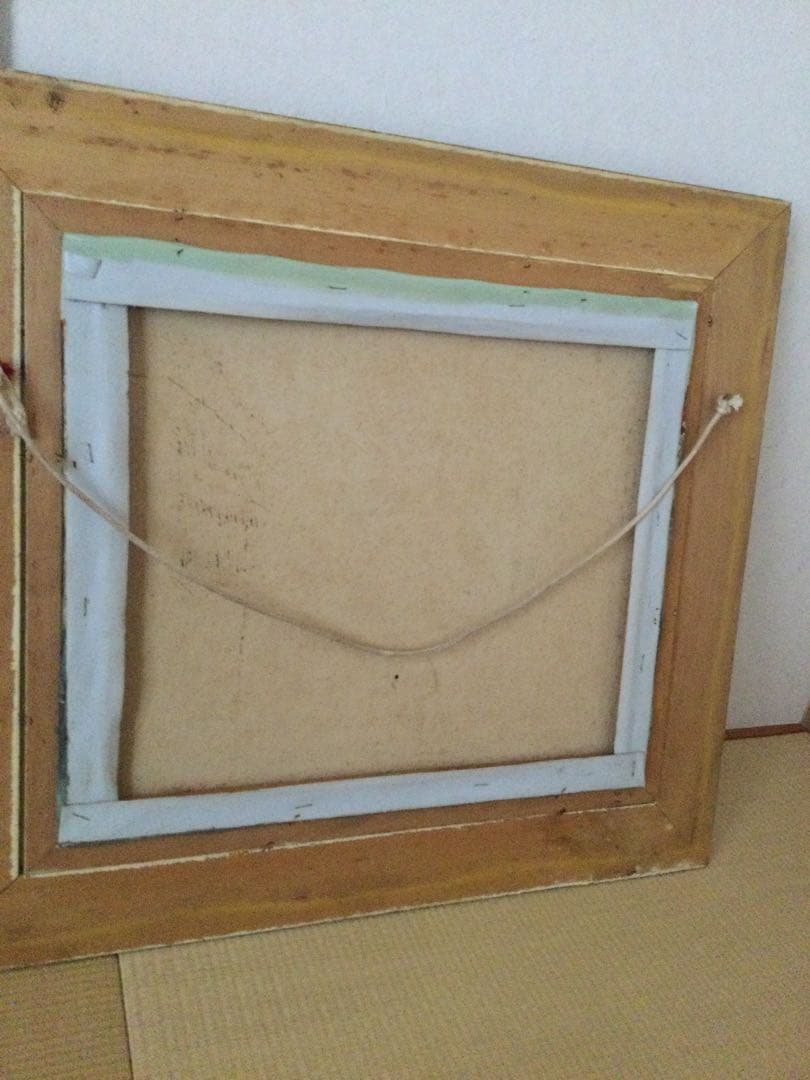 金縁フレームの油彩画 街の風景