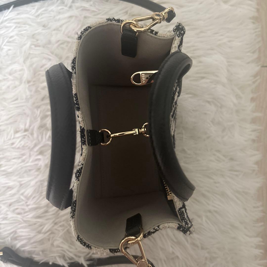フルラ FURLA ハンドバッグ 2way エラ ツイード ブラック