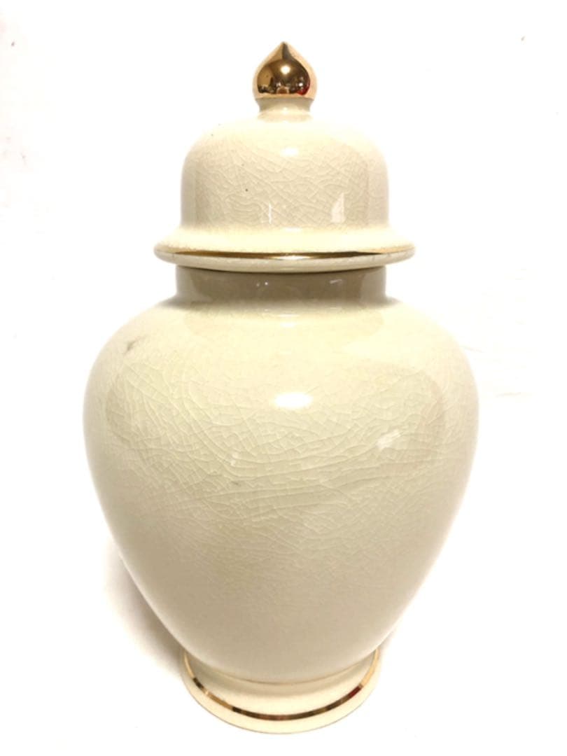 ■蓋付き　飾り壺■梅・アンティーク・レトロ・インテリア・つぼ