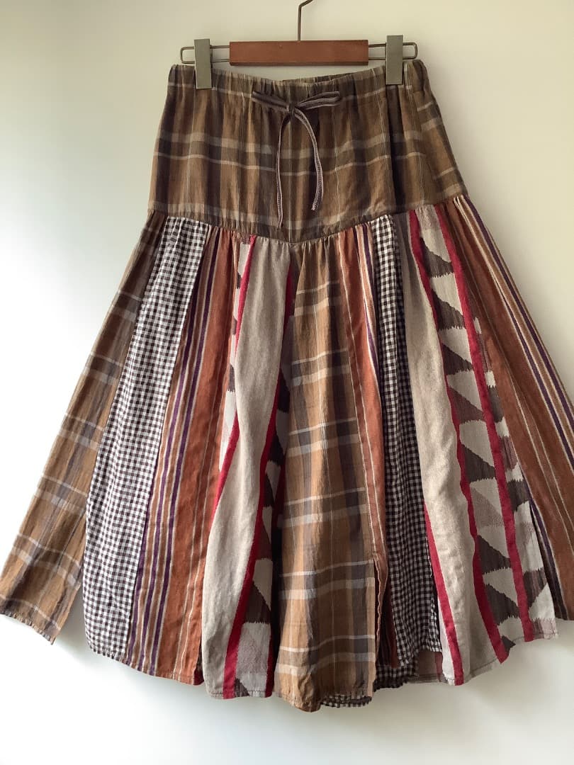 キャピタル　ブラウン系パッチワーク　キュロット新品