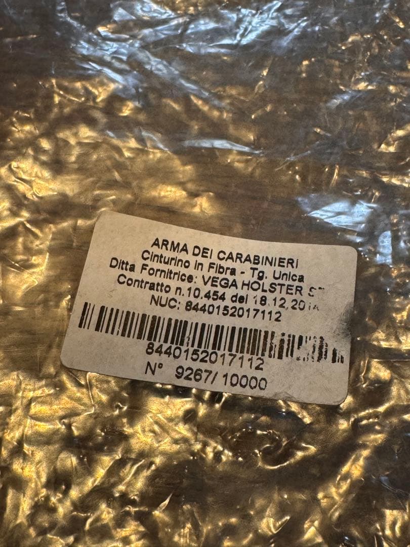 【新品・正規品】イタリア軍カラビニエリ（国家憲兵隊）　ミリタリー ベルト