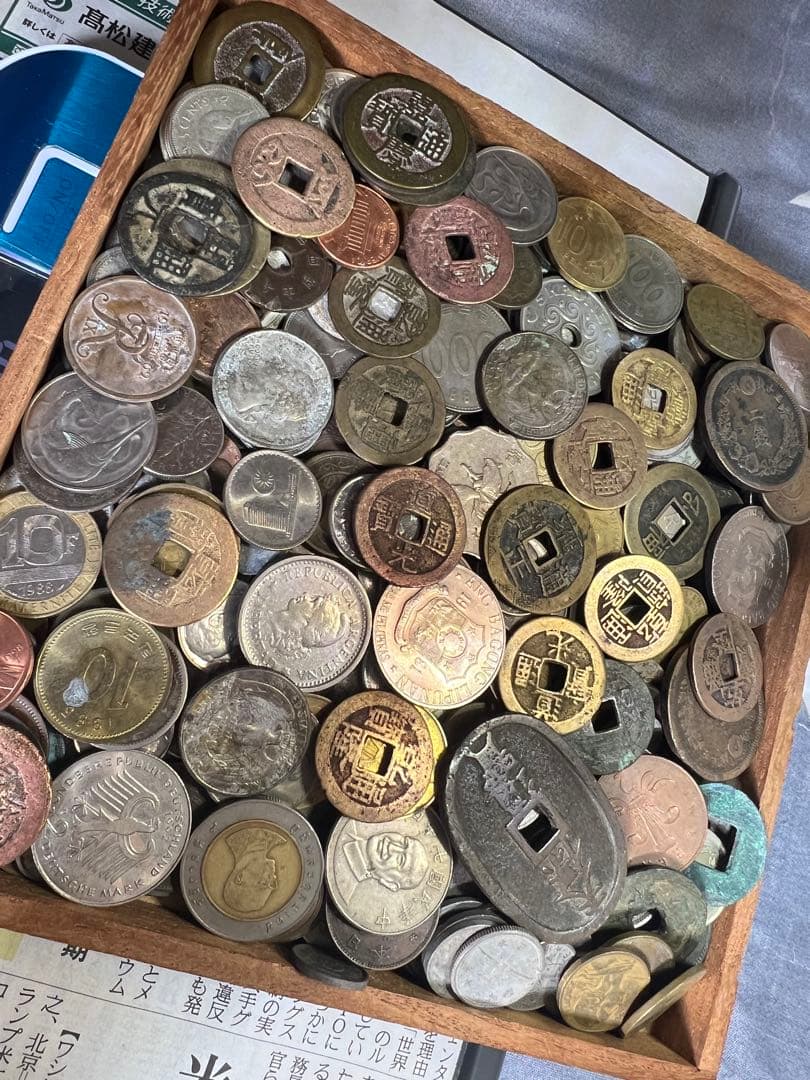 中国古錢 日本 アメリカ約1kgおまとめ大型貨幣　銀貨　ヨーロッパ 自宅保管品