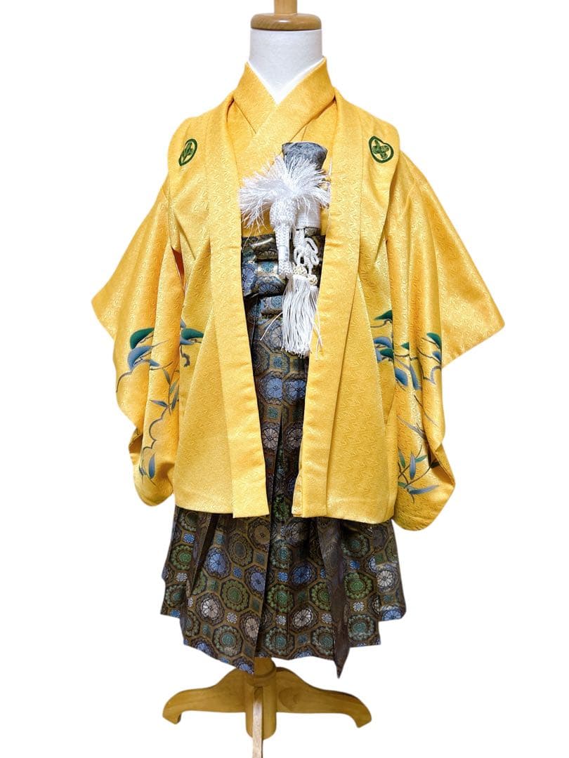 3歳フルセット♡七五三　男の子　一式　2歳　3歳　黄色　兜　五つ紋