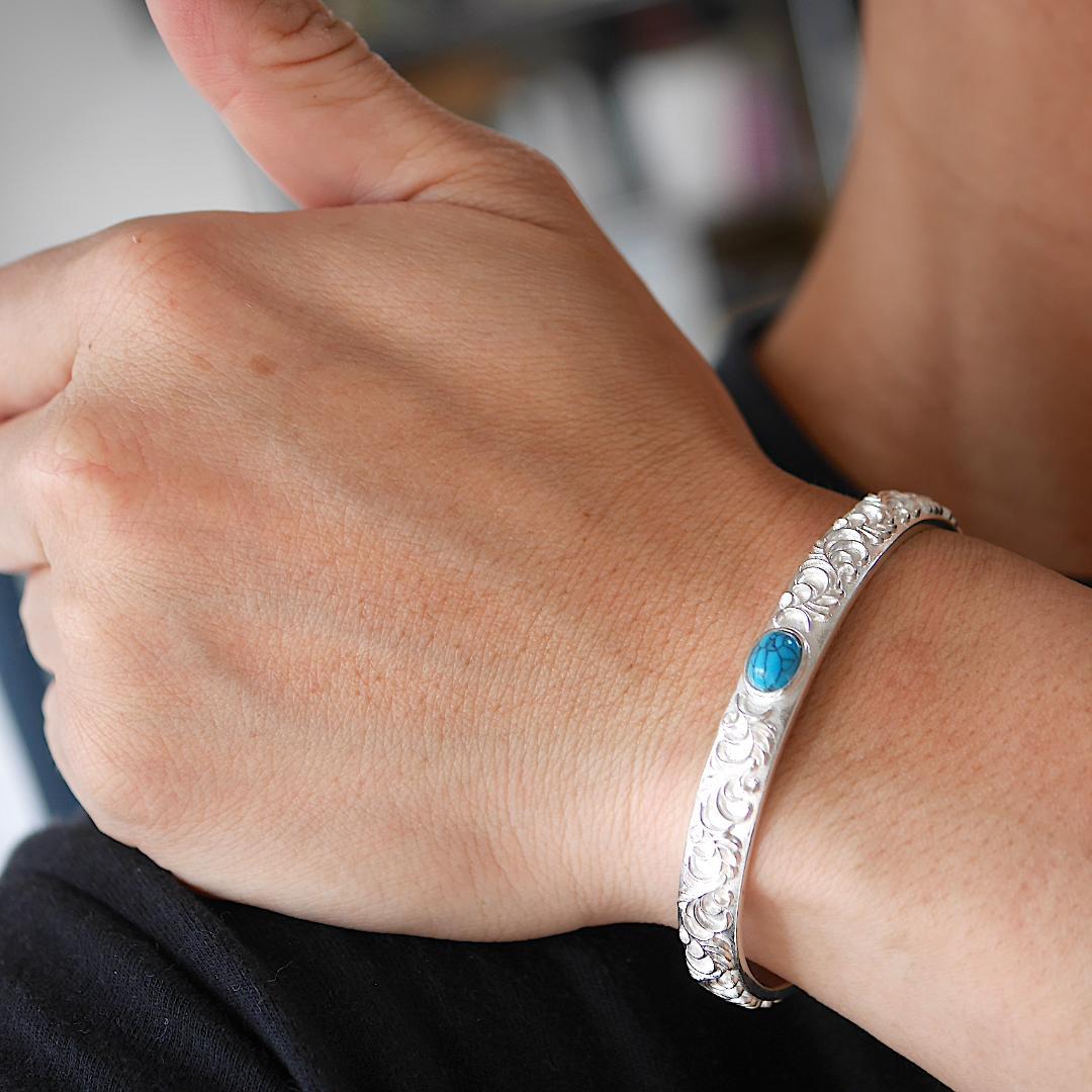 【新品】インディアンジュエリー バングル ターコイズ シルバー925