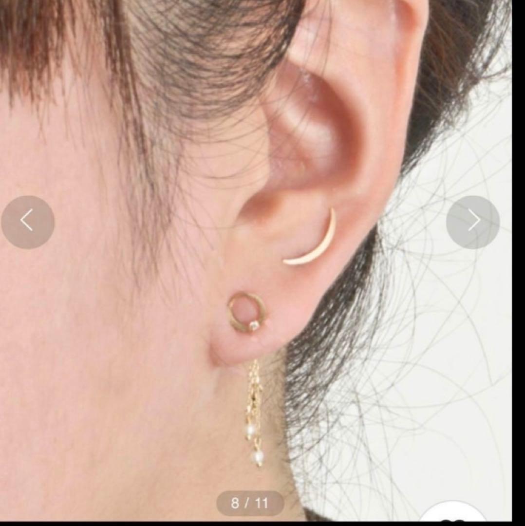 美品☆agete☆K10YG 天然ダイヤモンド サークル ピアス