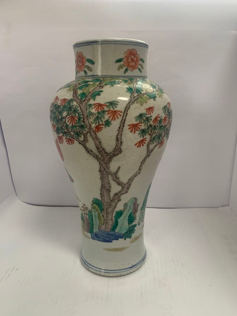 中国美術　清時代　五彩人物大壺　送料込み