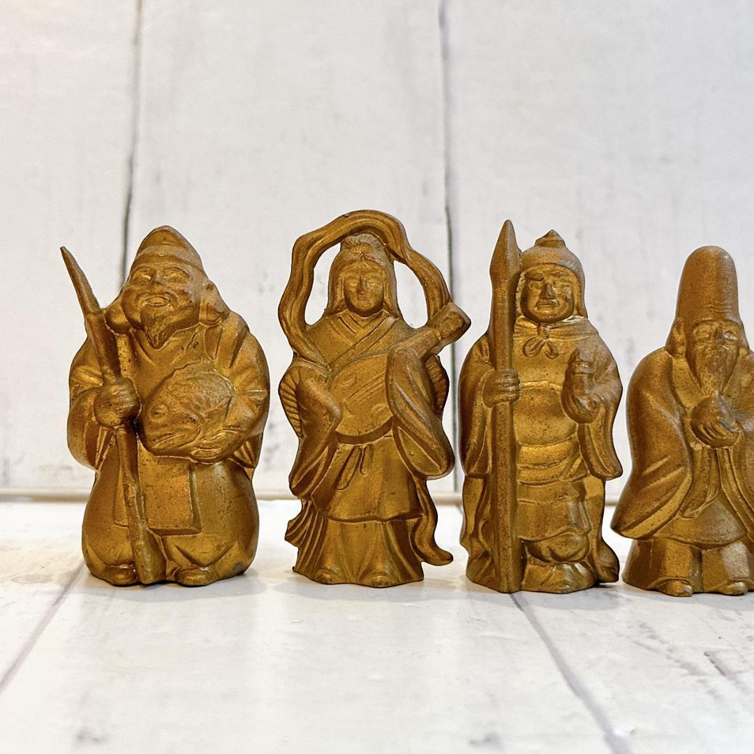 七福神　真鍮　7体セット！あわせて1127グラム！かなりずっしりとしています。