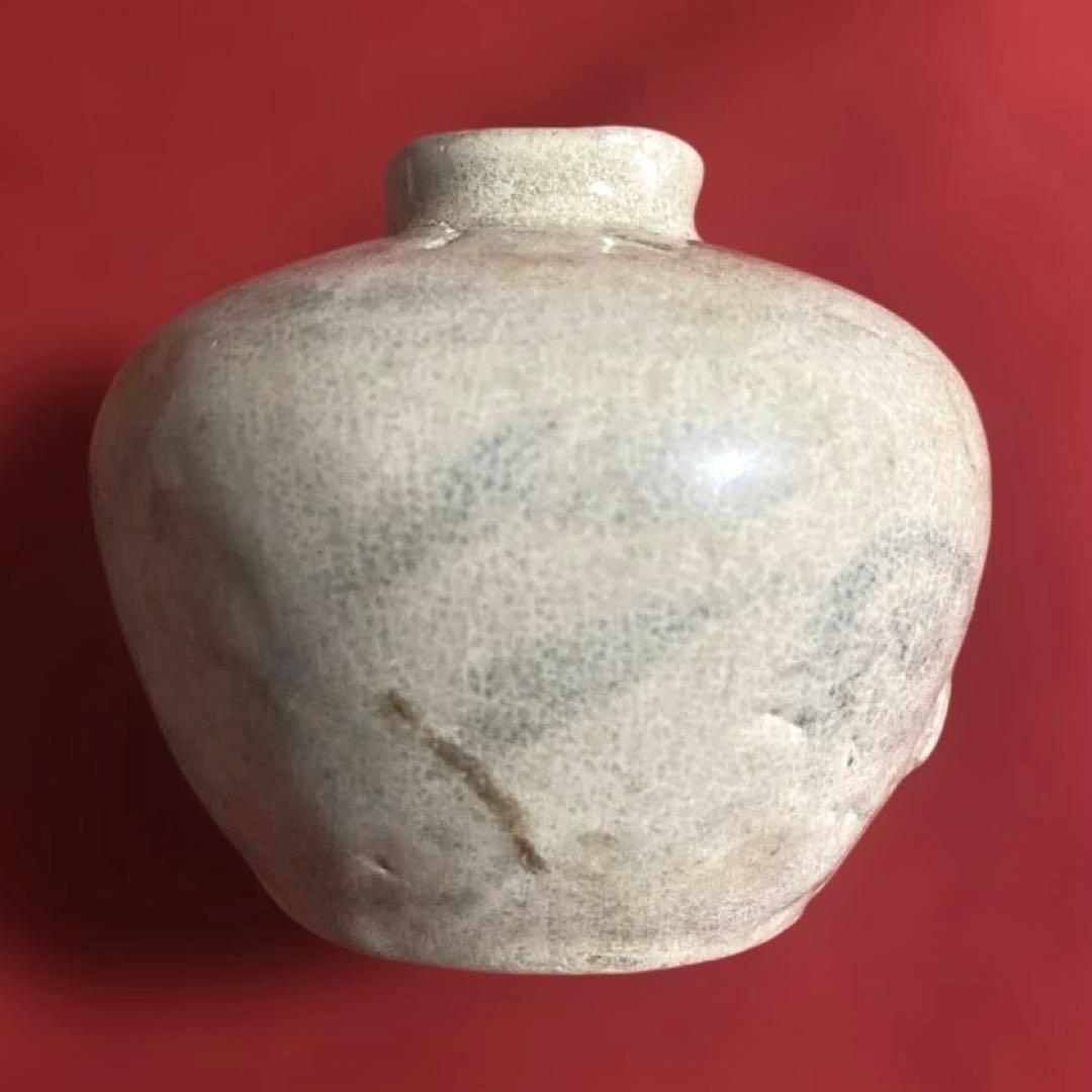 J-43 高麗油壷　李朝　紛青沙器　古壺　骨董品　インテリア雑貨　美術品　工芸品