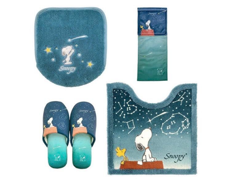 16日迄大特価 ブルー色　PEANUTS スヌーピー　トイレマットセット　新品