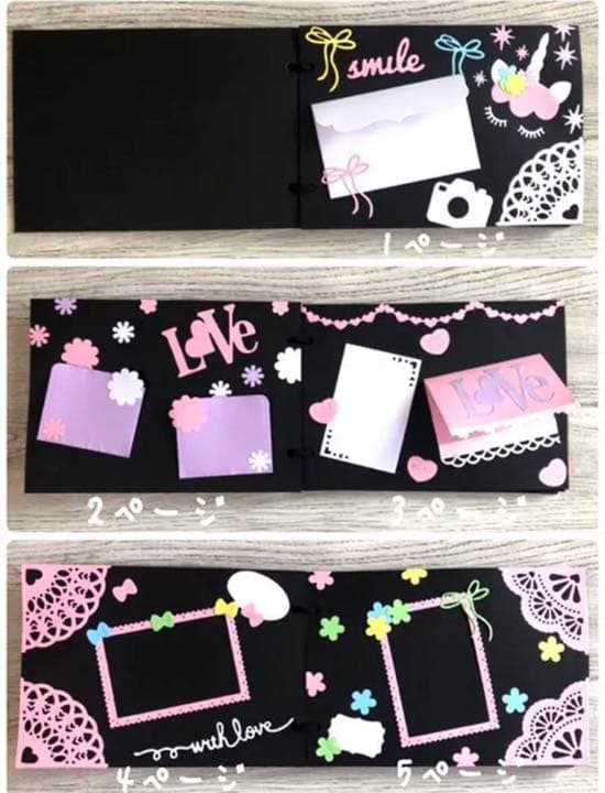 オリジナルアルバムオーダーページ、アルバムクラフト素材、アルバム仕掛け