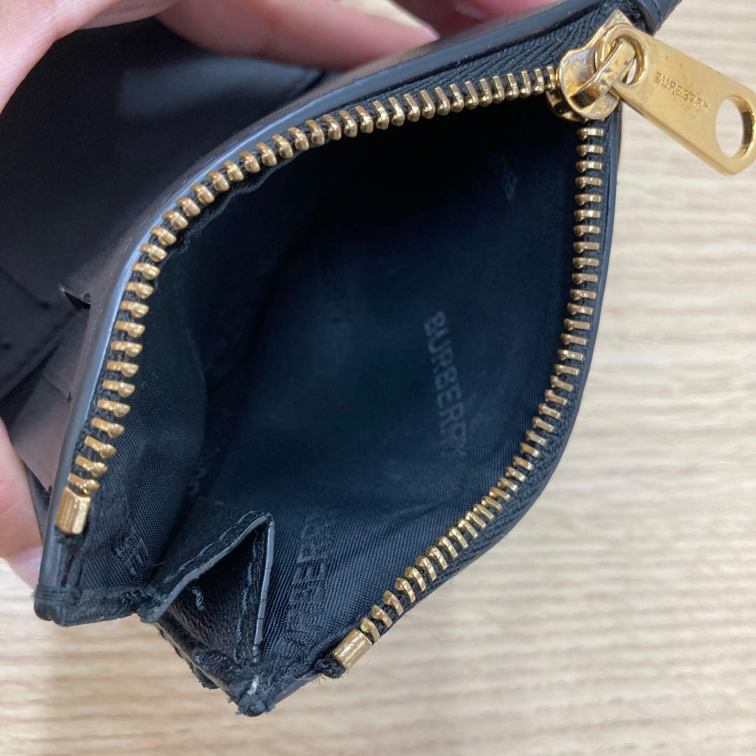 バーバリー TBロゴ キルティング 三つ折り財布 ブラック