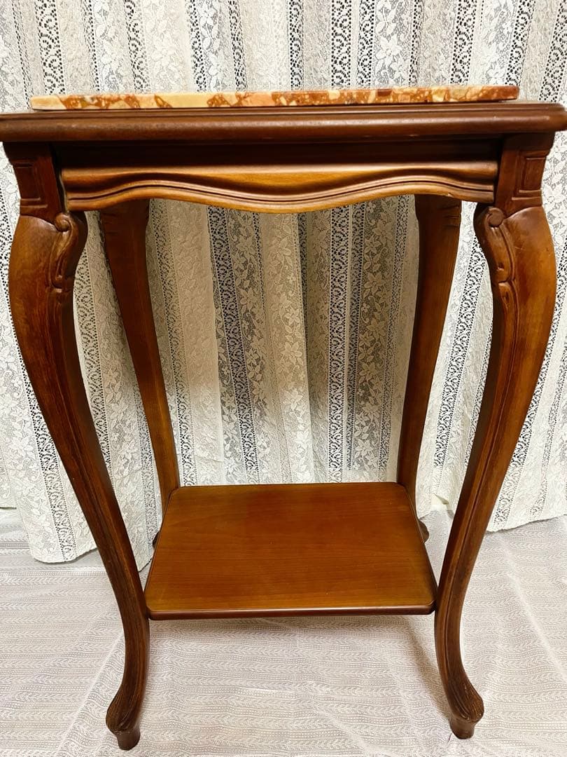 【イタリア製】 アンティーク家具 大理石調 猫脚 コンソール テーブル レトロ