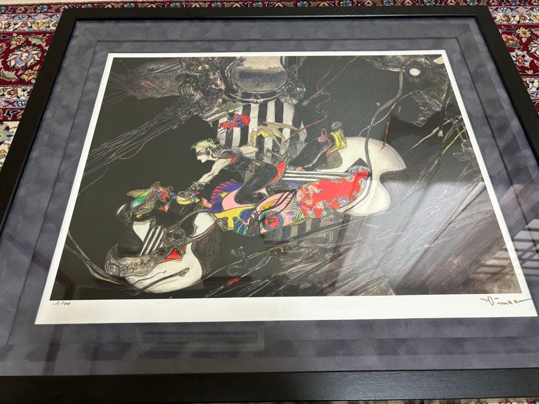 天野喜孝　版画　鉄馬(ハーレー) ファイナルファンタジー7