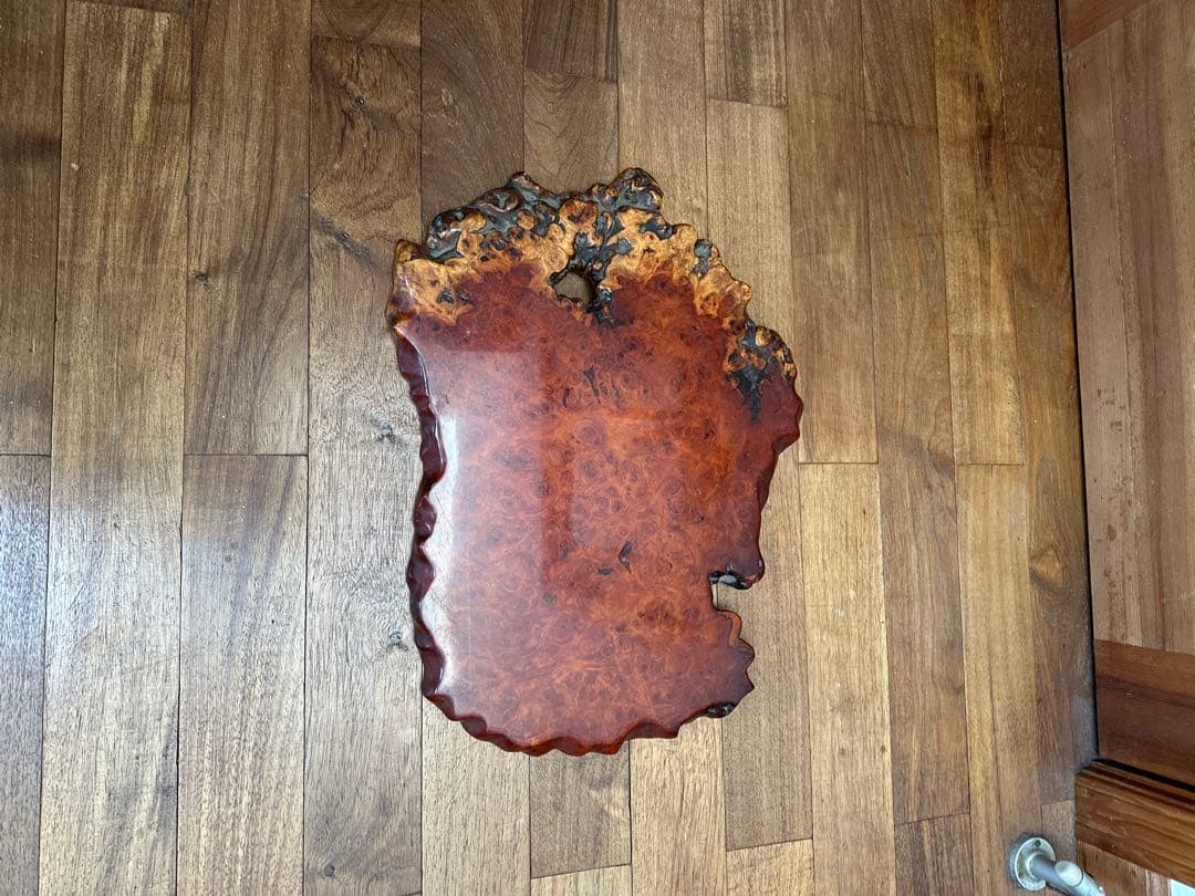 木製飾り台　カリン　美しい木目 無垢材　昭和