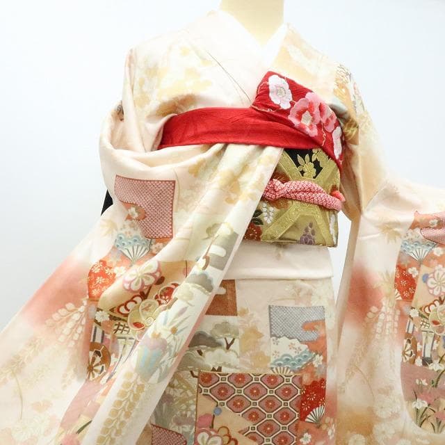 専用Y2566◇振袖 ３点セット 大丸お誂え 吾妻徳穂落款 金駒刺繡 トール