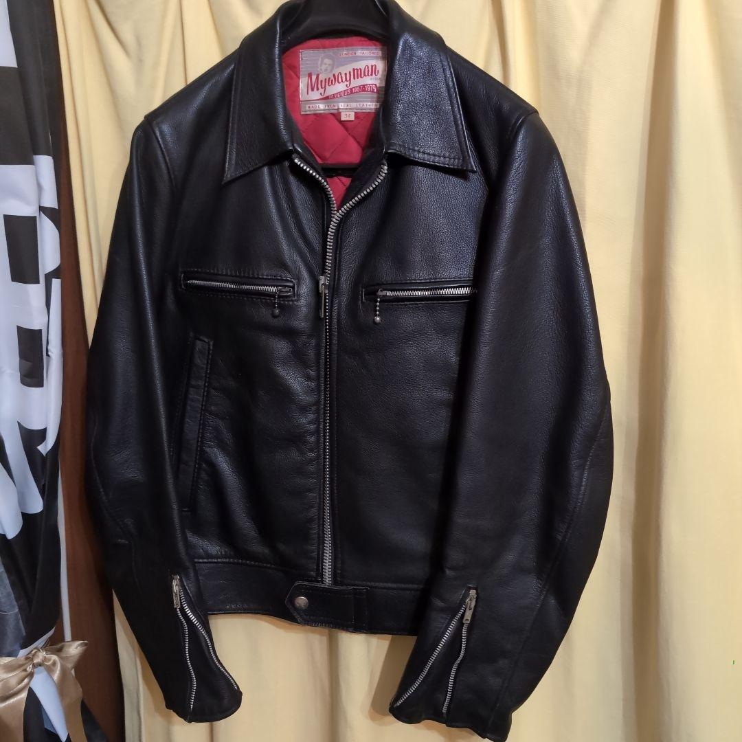H*）様 ブラックレザーシングルライダースジャケット