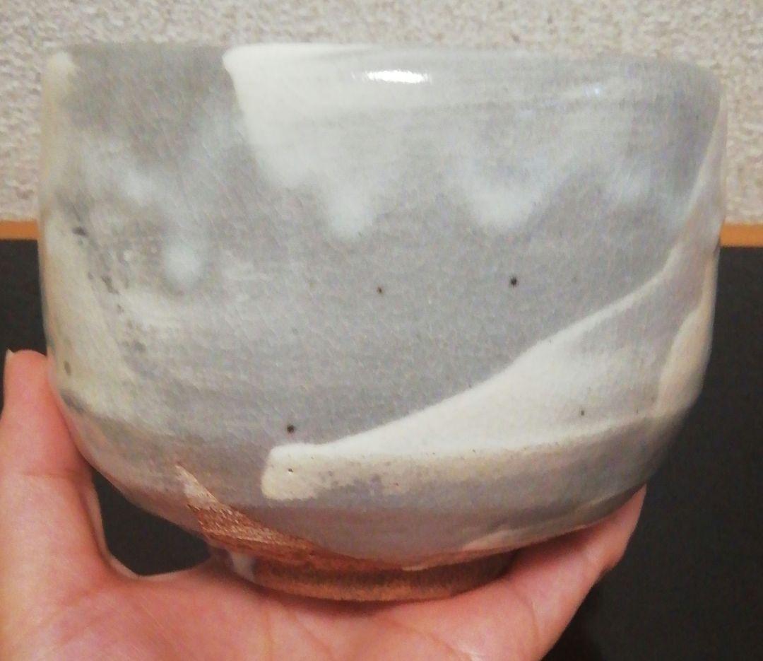 虎渓山　水月窯　　桔梗絵　美濃焼　茶碗　共箱　共布　茶道具