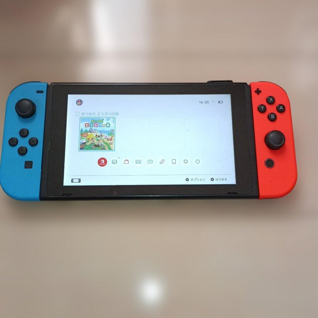 （ジャンク）　Nintendo Switch 本体、ネオンブルー、ネオンレッド
