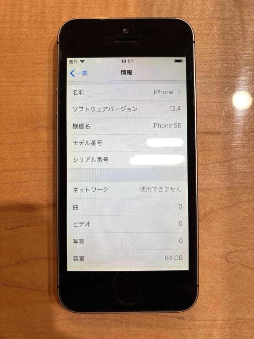 【中古品】iPhone SE 第1世代 64GB スペースグレイ　　　充電器付き